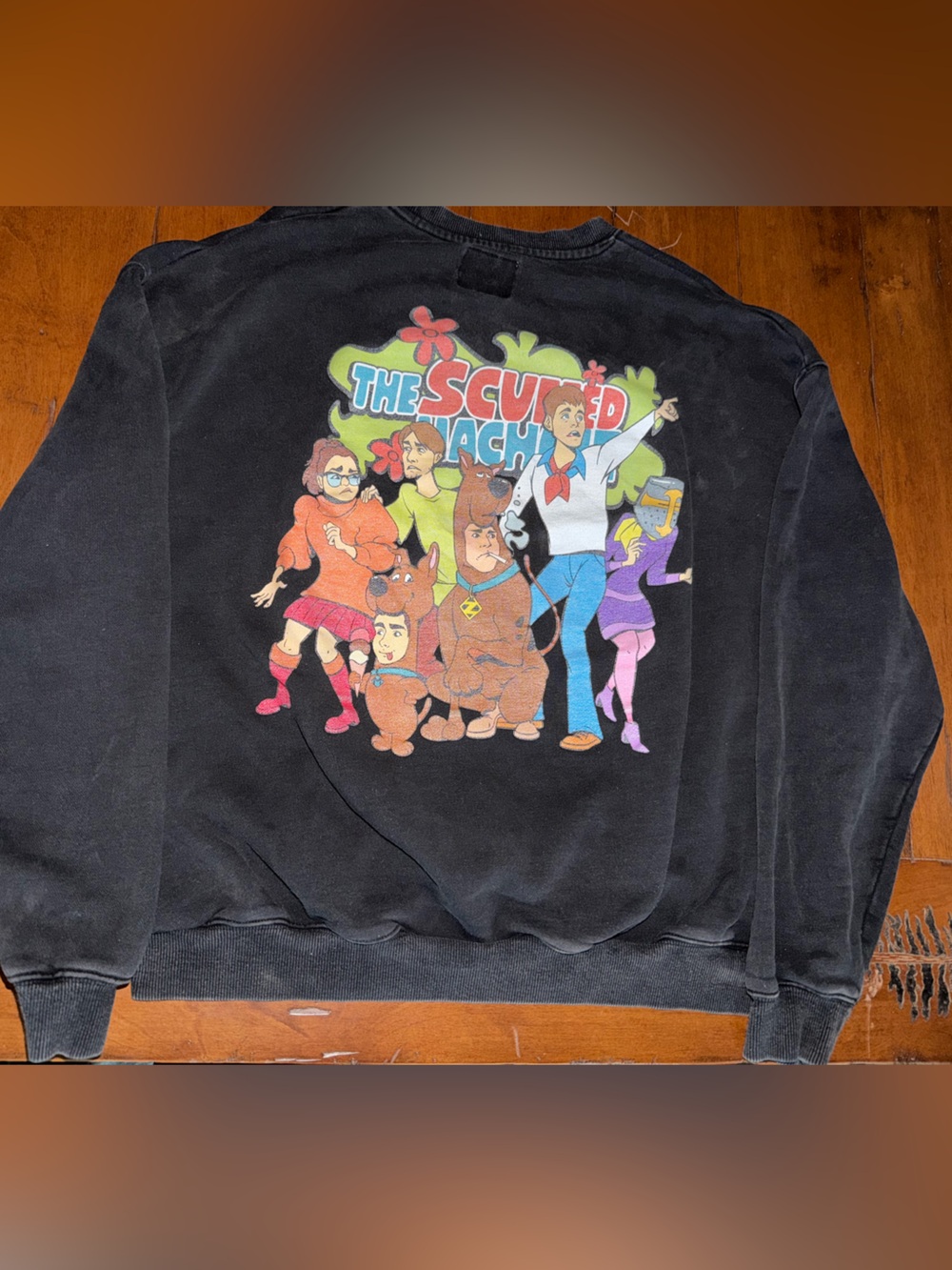 Vintage The scuffed machine Cartoon Graphic scooby doo Black Sweatshirt